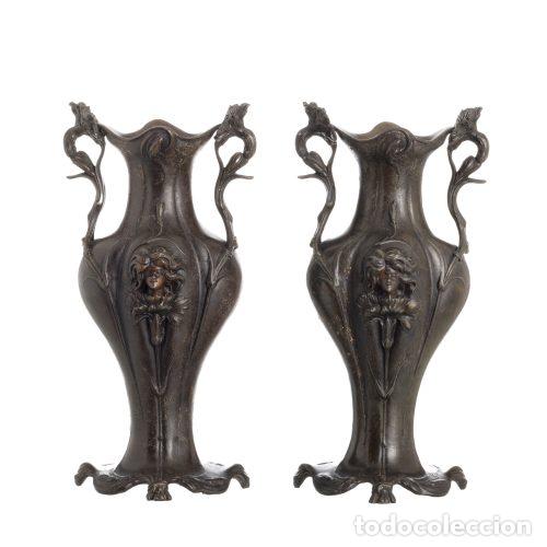 Antiquit&eacute;s: Par de jarrones Art Nouveau