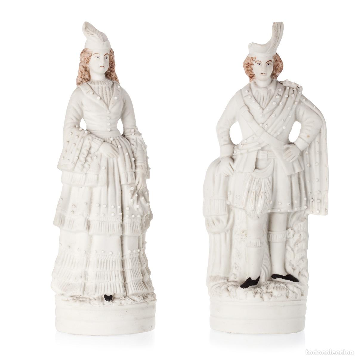 Antiguidades: Porcelana - Pareja de figuritas - Siglo XVIII