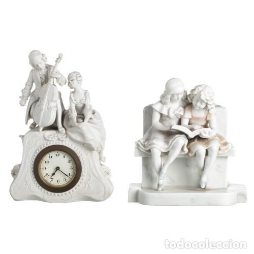 Antiques: Porcelana - Dos grupos escult&oacute;ricos