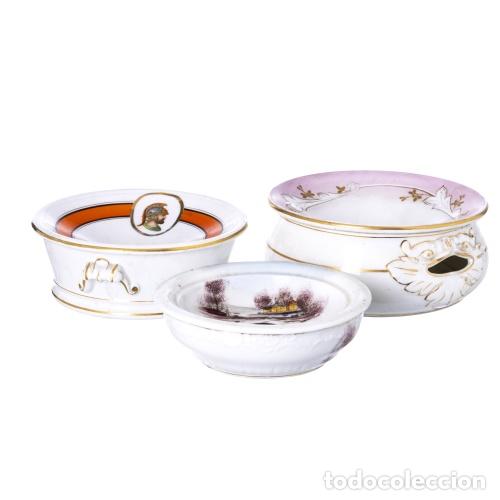 Antiques: Porcelana - Dos escupideras y escurridor - Vista Alegre