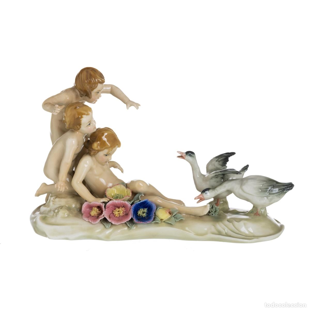 Antiques: Porcelana - Grupo escult&oacute;rico - Karl Ens