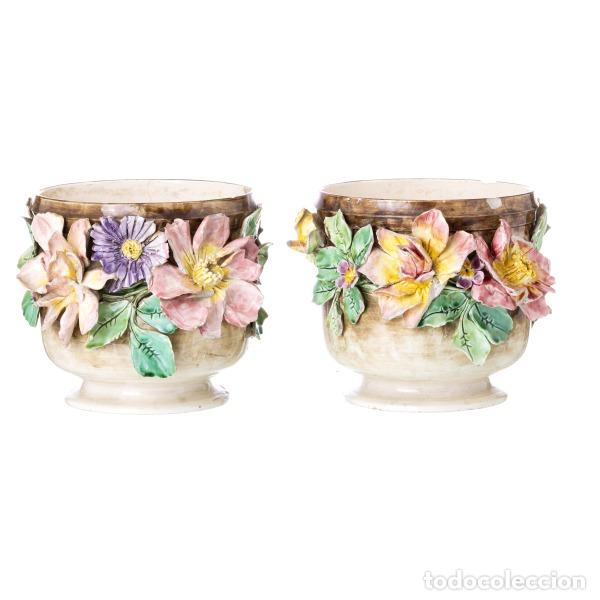 Antiques: Porcelana - Par de jarrones Art Nouveau - Siglo XIX