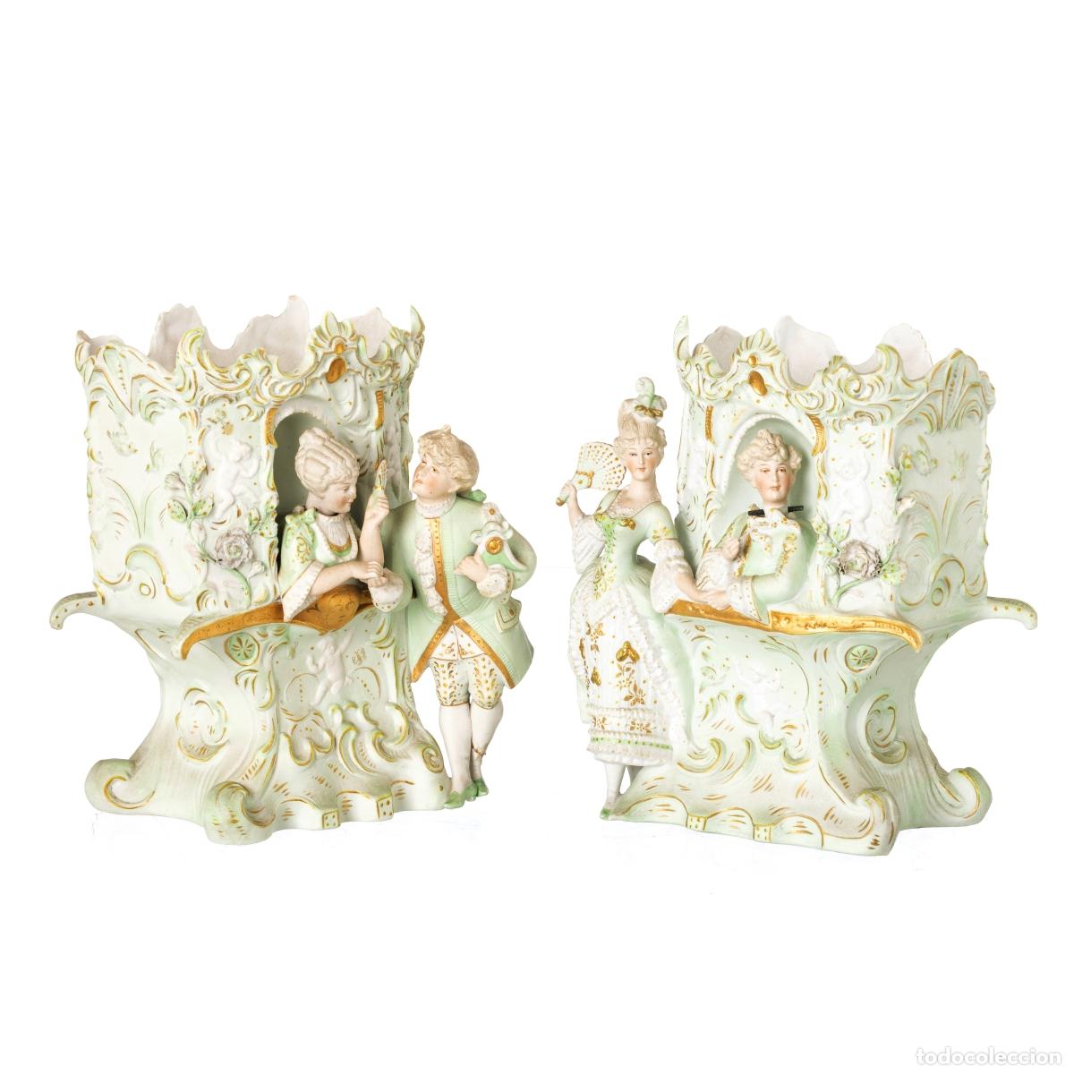 Antiques: Porcelana - Par de jarrones - Siglo XIX