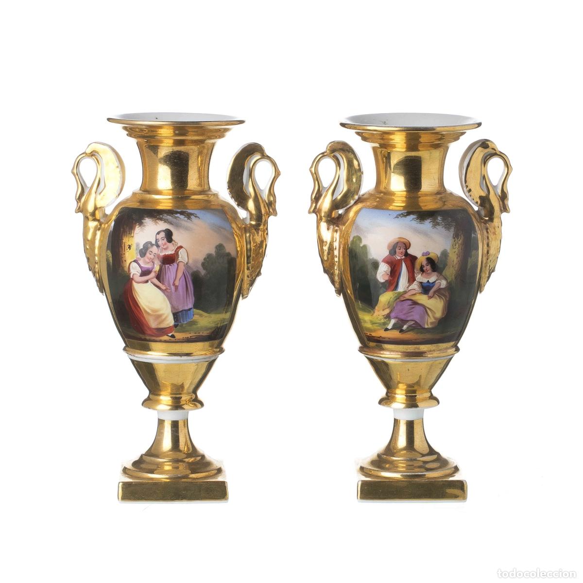 Antiques: Porcelana - Par de jarrones estilo Imperio - Siglo XIX