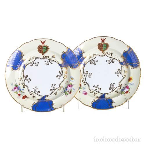 Antiques: Porcelana - Par de platos - Copeland & Garrett - Siglo XIX