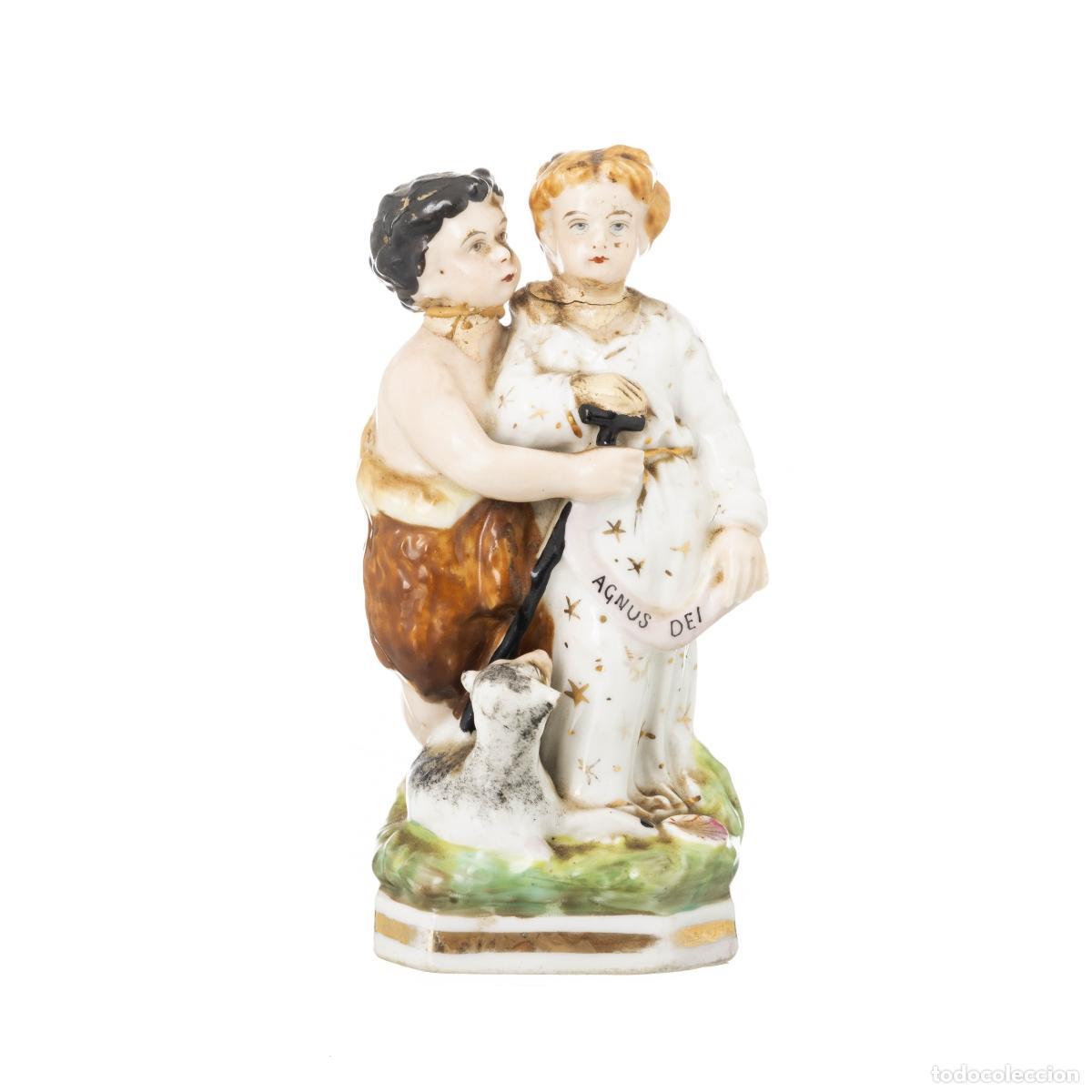 Antig&uuml;edades: Porcelana - San Juan Bautista con el Ni&ntilde;o Jes&uacute;s - Vista Alegre