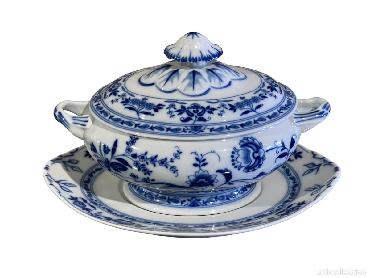 Antig&uuml;edades: Porcelana - Sopera con presentador - Vista Alegre