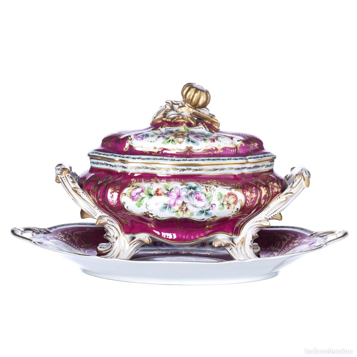 Antiques: Porcelana - Sopera con plato para servir