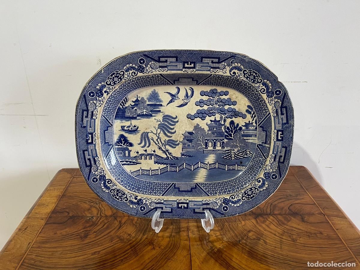 Oggetti Antichi: Porcelana - Plato para servir - Staffordshire