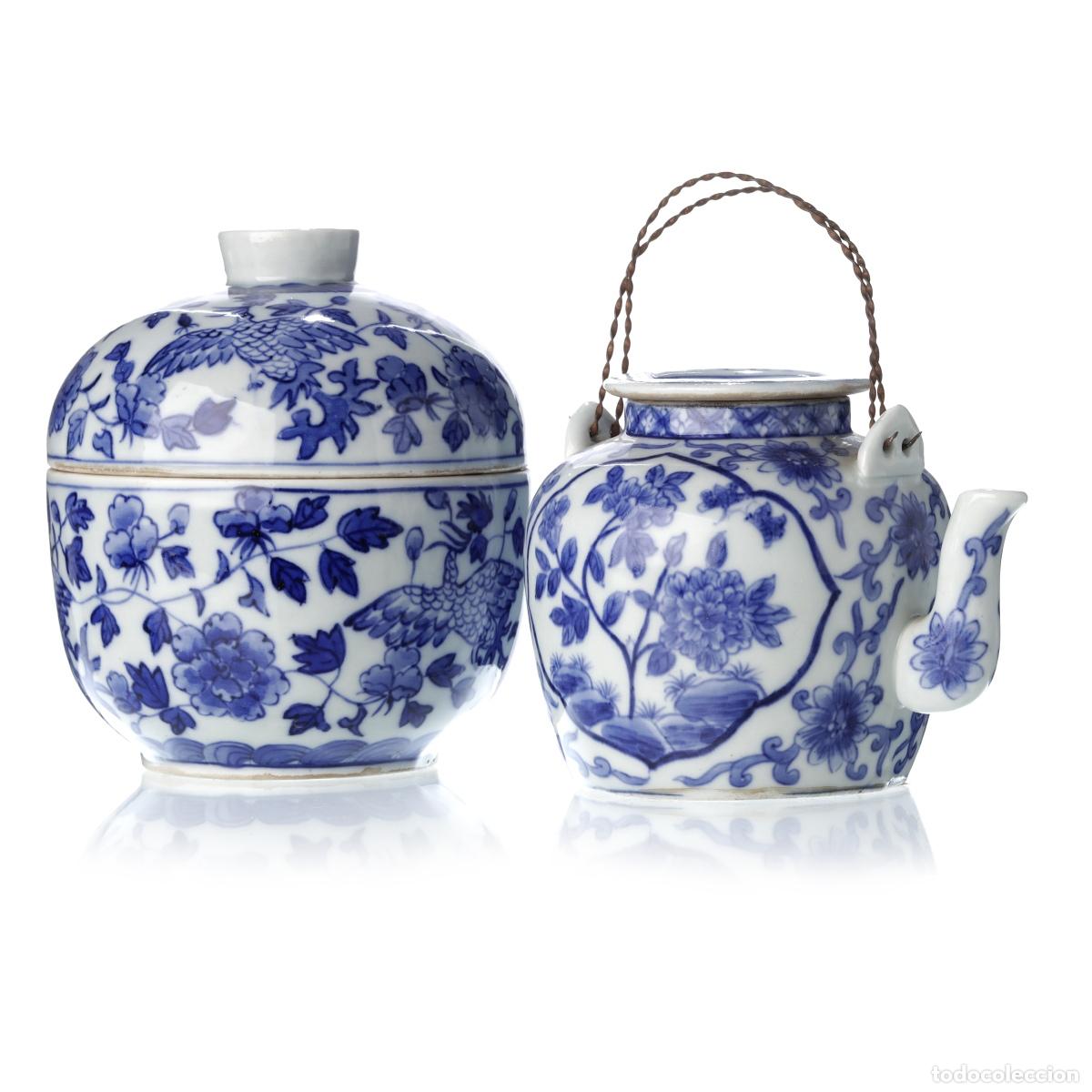 Antiquit&eacute;s: Porcelana oriental - Tetera y potiche