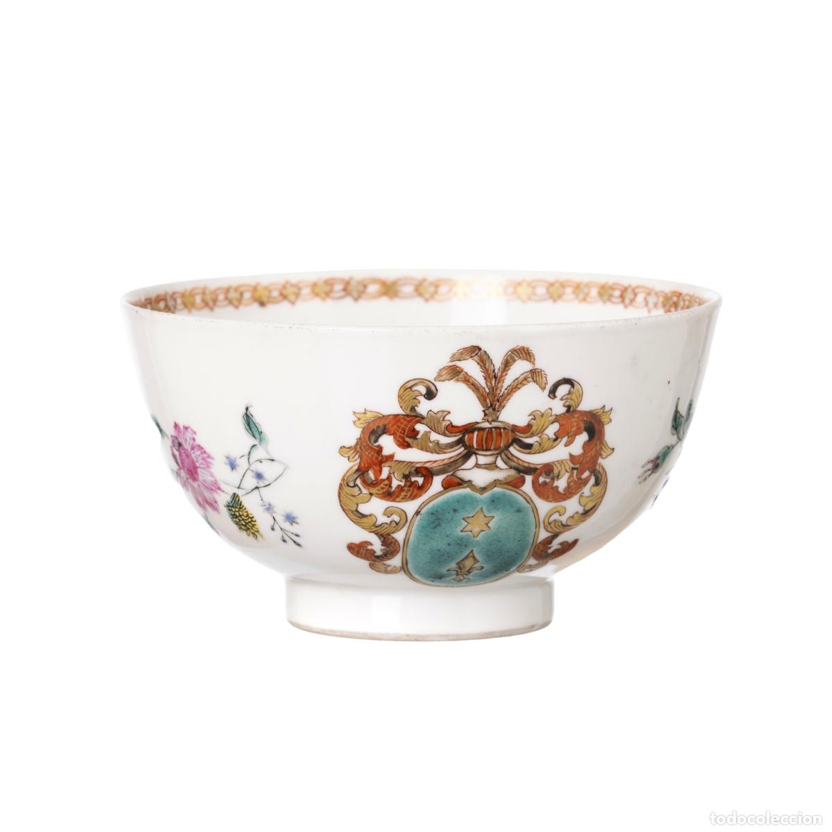 Antiquit&eacute;s: Taza de t&eacute; de porcelana oriental con revestimiento