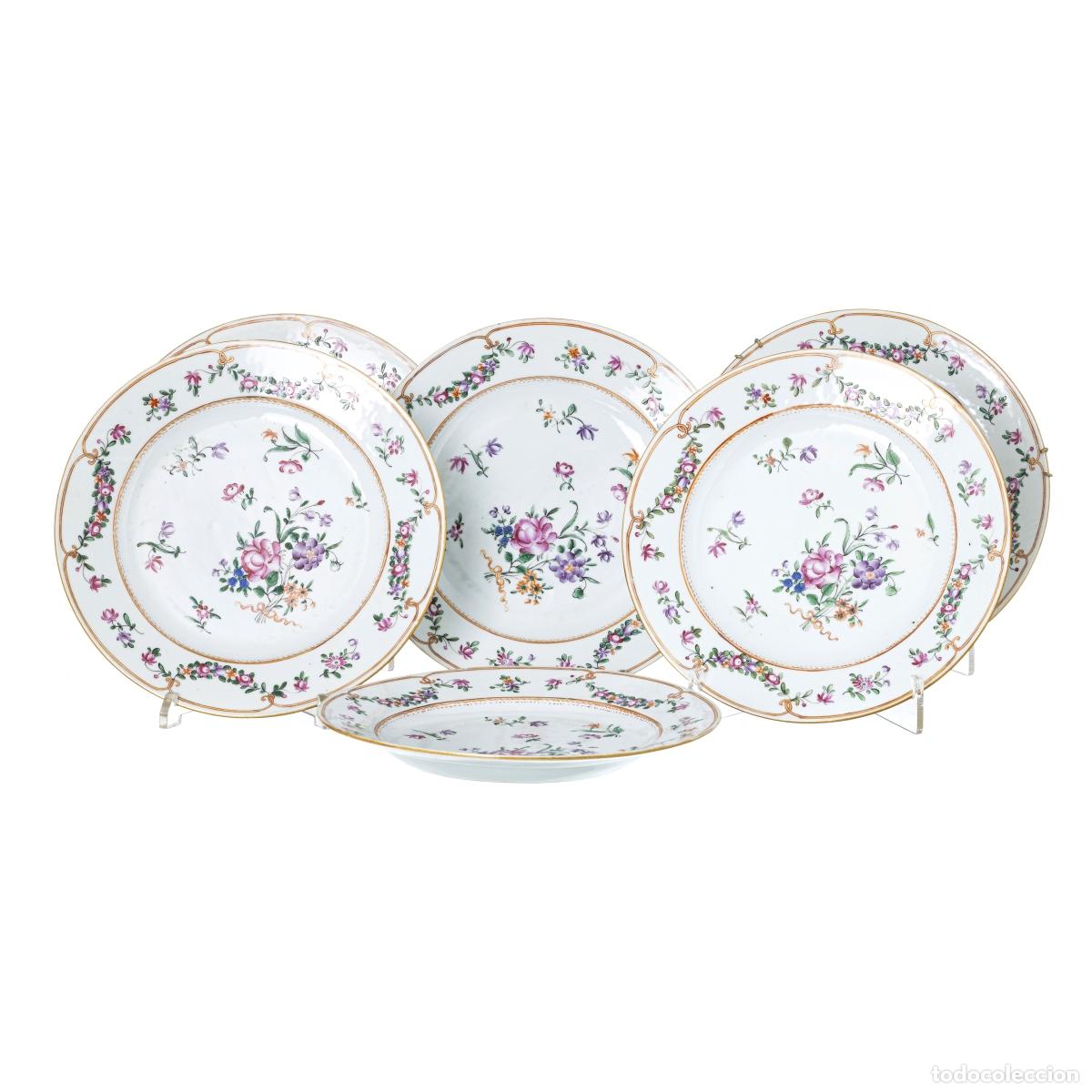 Antiguidades: Porcelana oriental - Juego de seis platos - Compa&ntilde;&iacute;a Brit&aacute;nica de las Indias Orientales