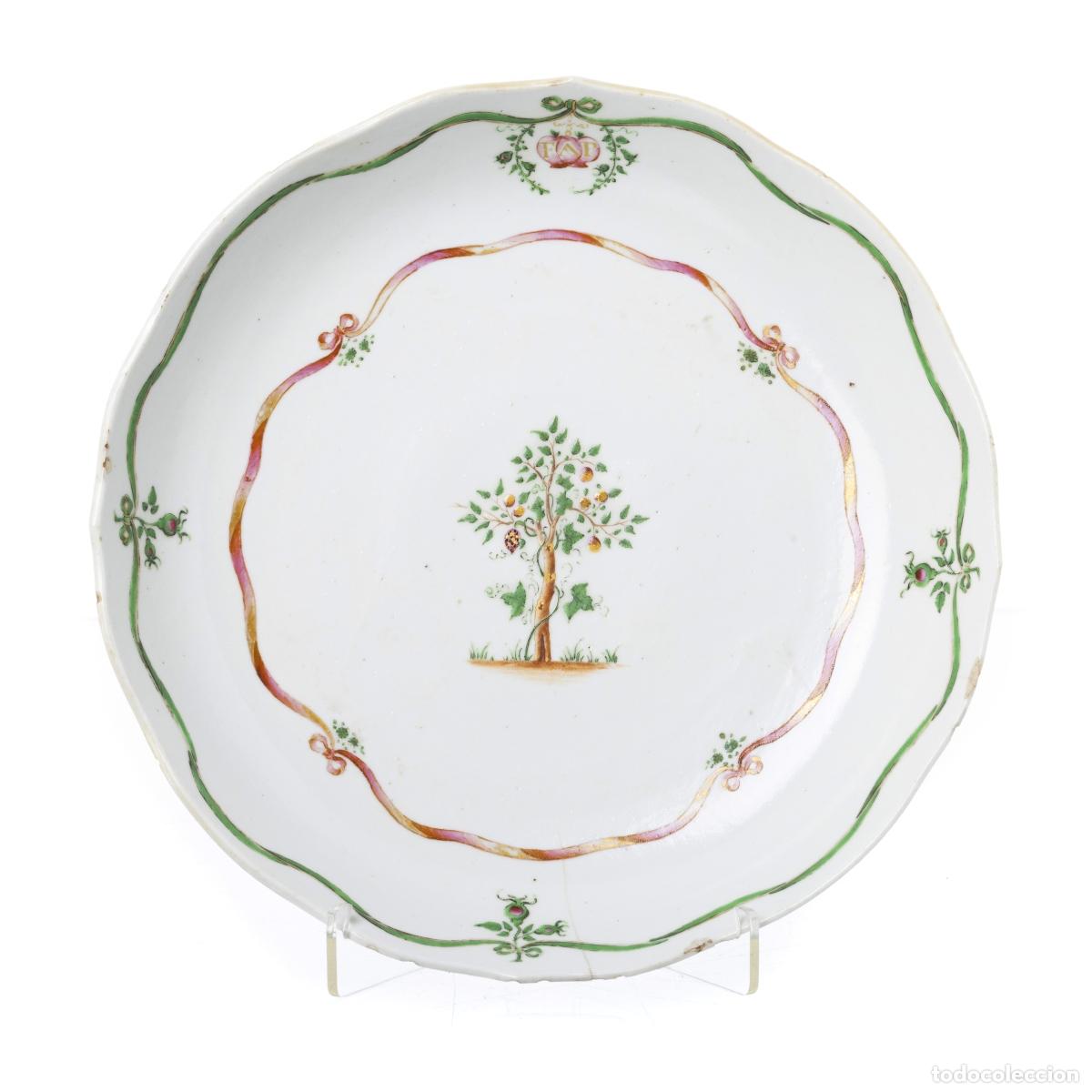 Antig&uuml;edades: Porcelana oriental - Plato calado - Compa&ntilde;&iacute;a Brit&aacute;nica de las Indias Orientales