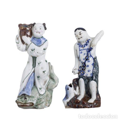 Antiques: Porcelana oriental - Dos esculturas