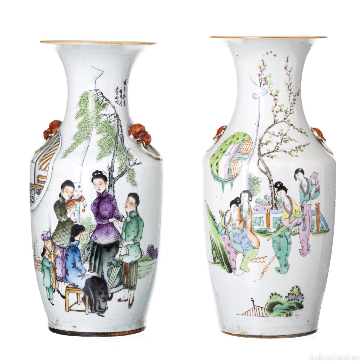 Antig&uuml;edades: Porcelana oriental - Dos jarrones - Foto 1