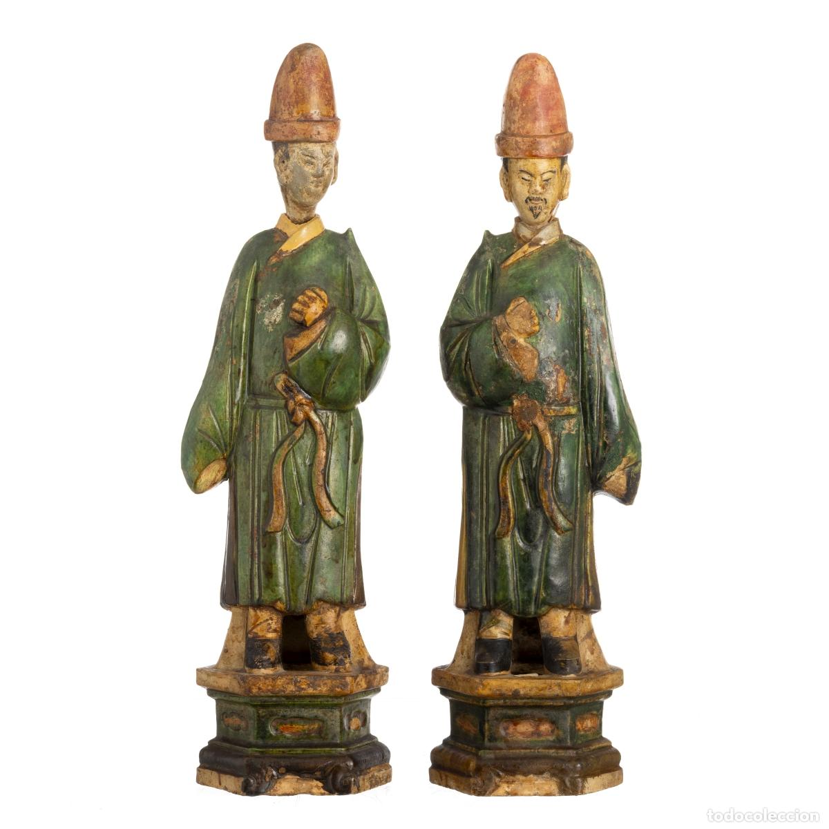 Antiques: Porcelana oriental - Dos figuras procesionales
