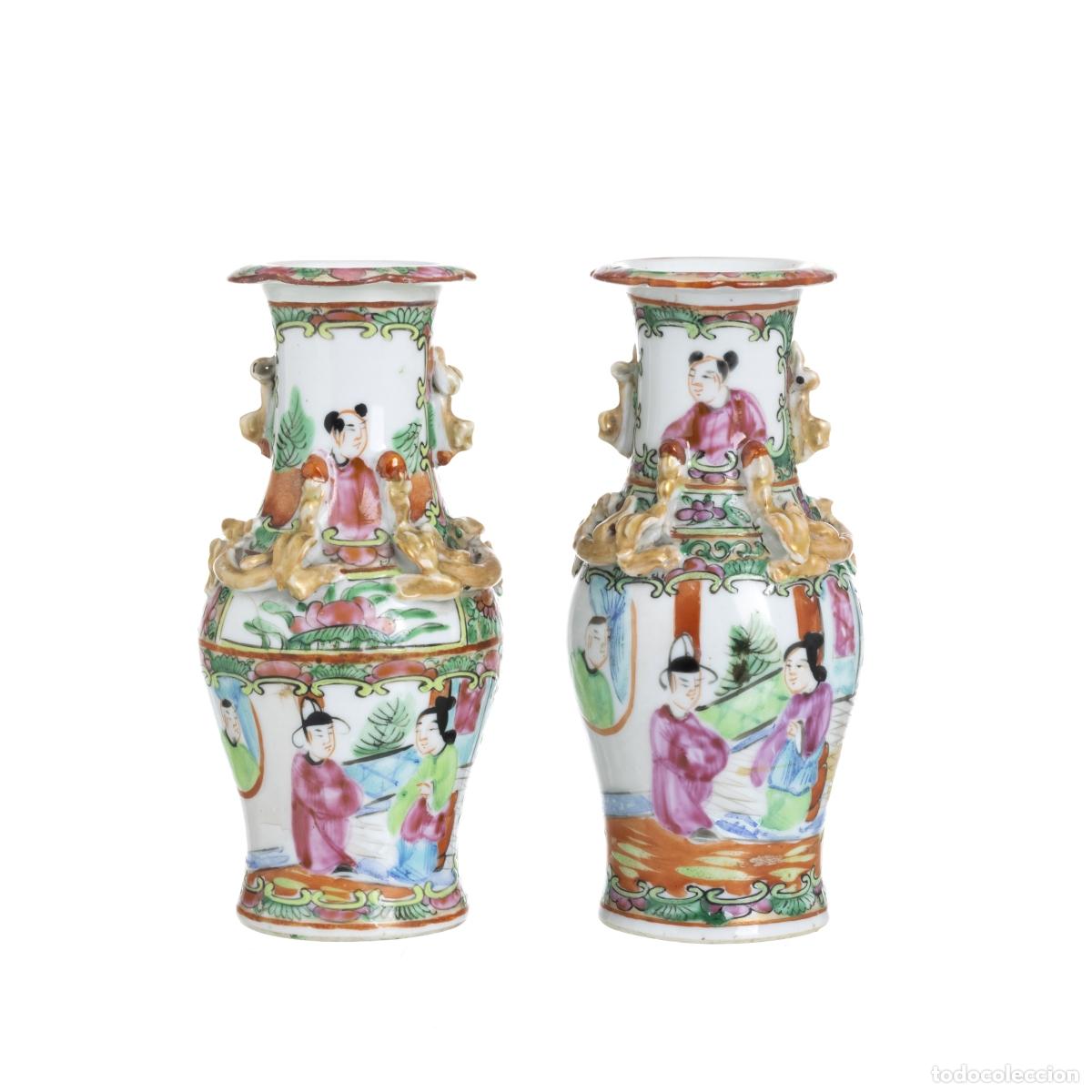 Antiguidades: Porcelana oriental - Par de jarrones - Reinado de Guangxu