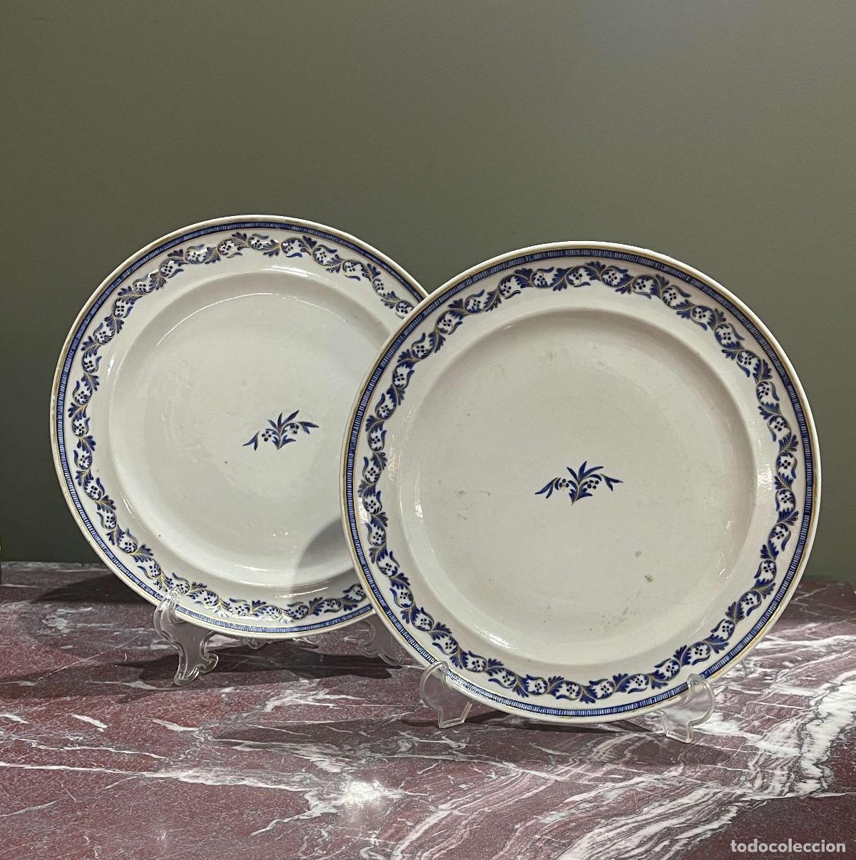 Antiquit&eacute;s: Porcelana oriental - Par de platos - Compa&ntilde;&iacute;a Brit&aacute;nica de las Indias Orientales