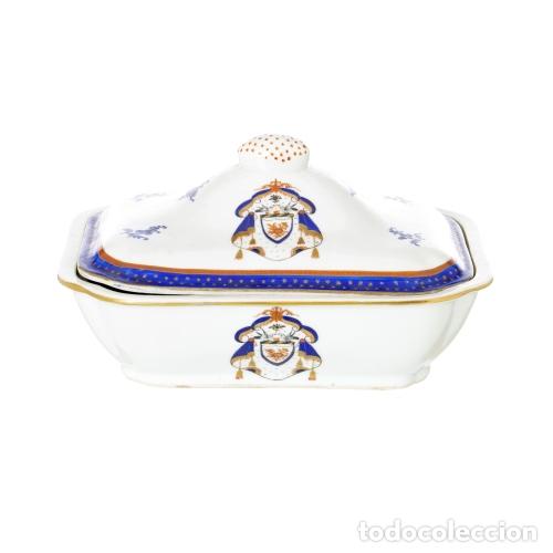 Antiguidades: Porcelana oriental - Plato con tapa - Compa&ntilde;&iacute;a Brit&aacute;nica de las Indias Orientales