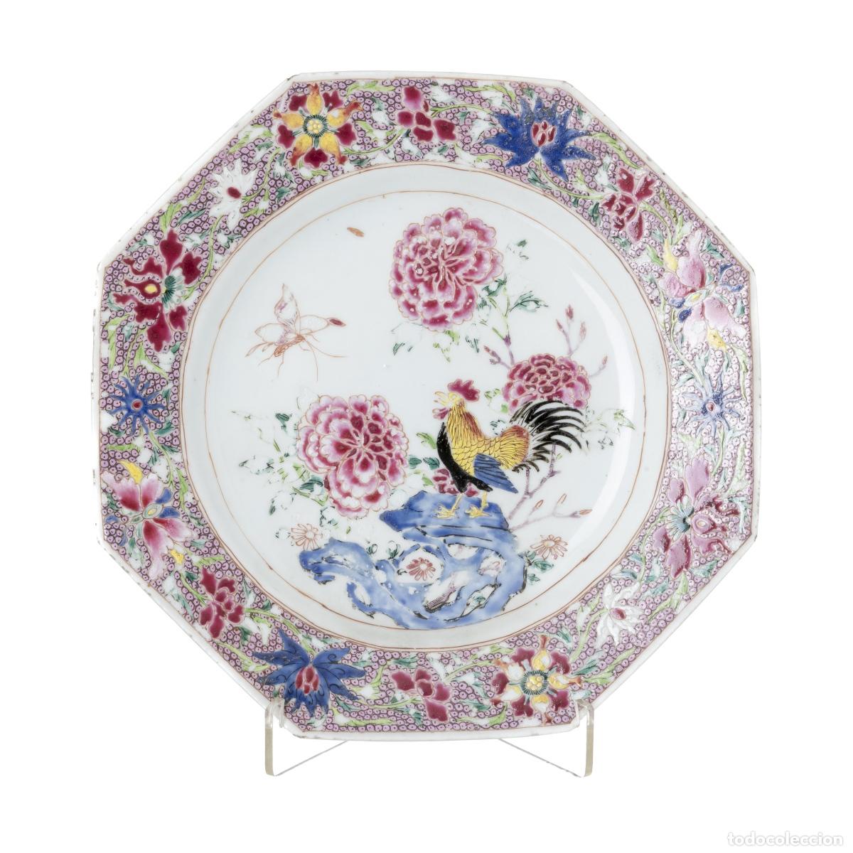 Oggetti Antichi: Porcelana oriental - Plato con borde festoneado - Compa&ntilde;&iacute;a Brit&aacute;nica de las Indias Orientales