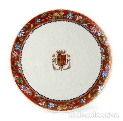 Antiguidades: Porcelana oriental - Placa blindada - Compa&ntilde;&iacute;a Brit&aacute;nica de las Indias Orientales
