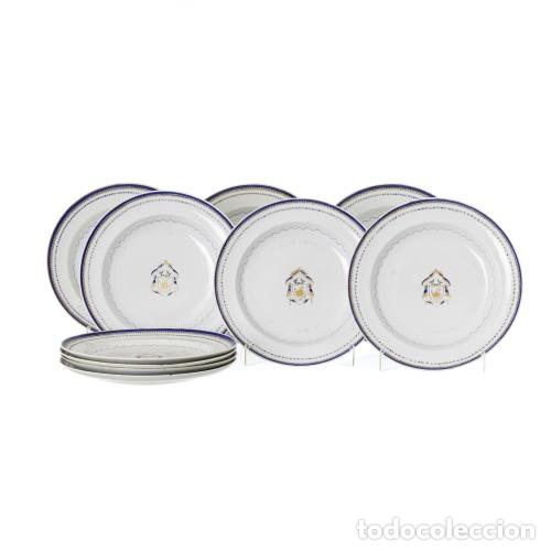 Antig&uuml;edades: Porcelana oriental: seis platos hondos y cuatro platos de acompa&ntilde;amiento - Compa&ntilde;&iacute;a Brit&aacute;nica de las