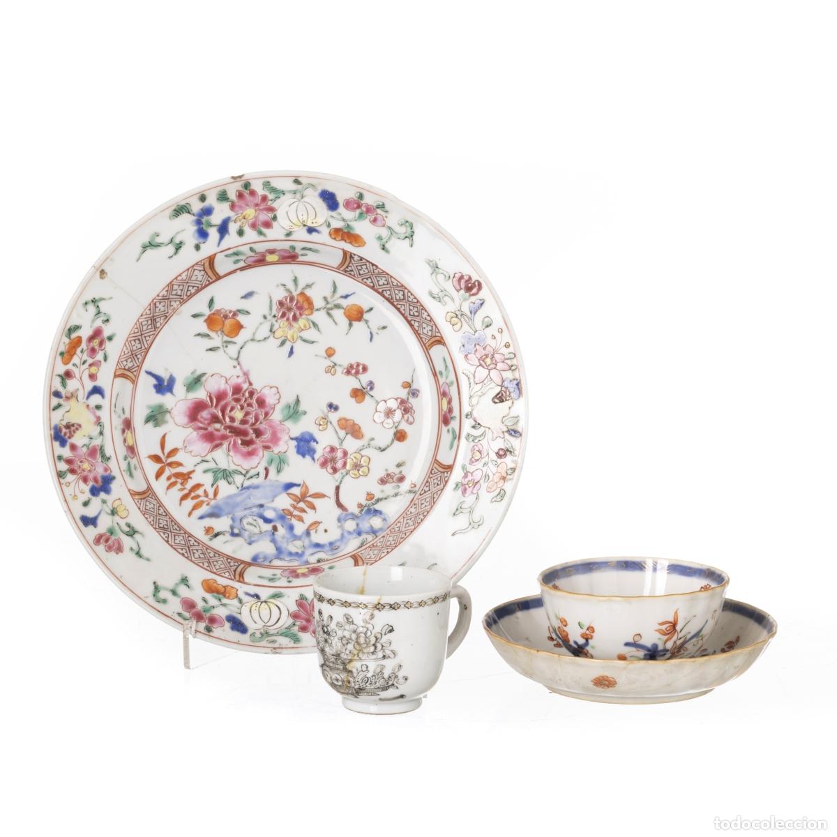 Antig&uuml;edades: Porcelana oriental - Tres piezas - Compa&ntilde;&iacute;a Brit&aacute;nica de las Indias Orientales