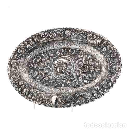 Antiques: Plata - Gran bandeja ovalada de plata - Siglo XIX