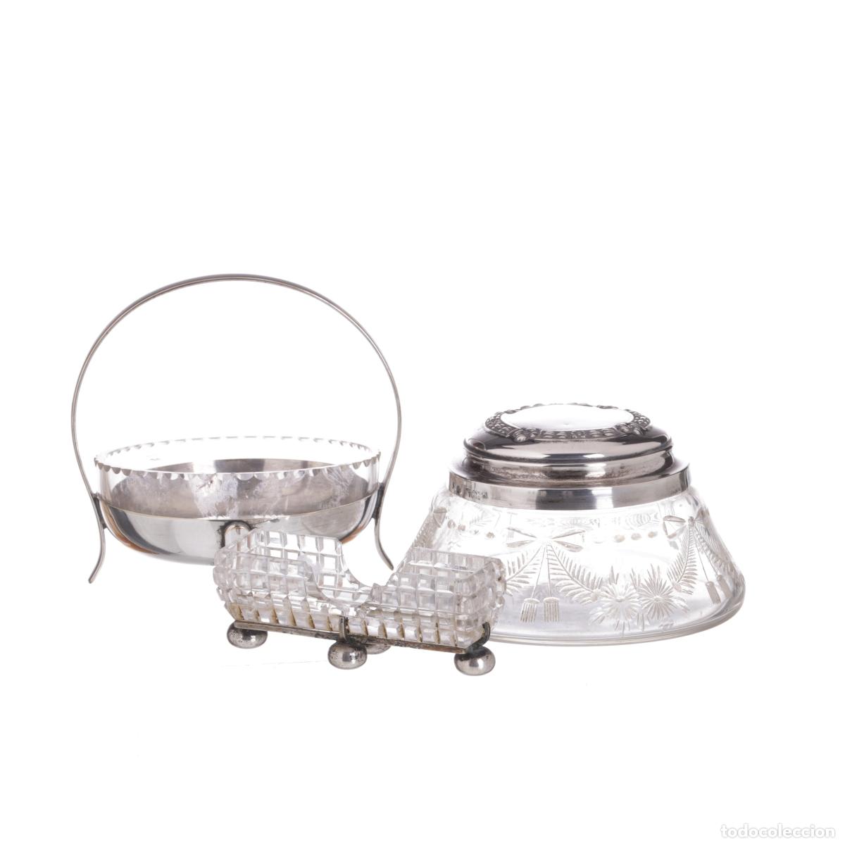 Antiques: Plata - Palillero; caja y cuenco para aperitivos - siglo XIX