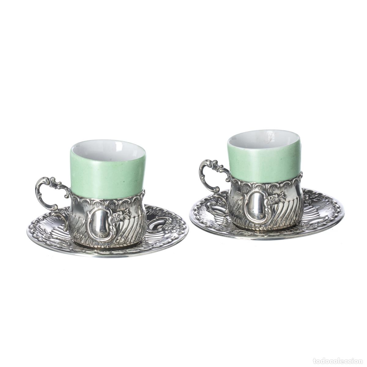 Antig&uuml;edades: Plata - Par de tazas de caf&eacute; de plata - Foto 1