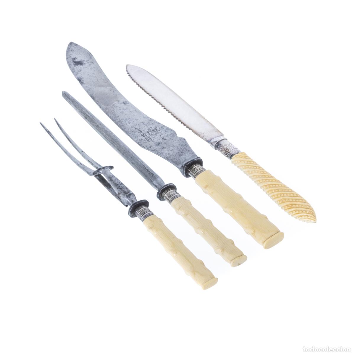 Antig&uuml;edades: Plata - Cuatro utensilios para servir - John McGlory & Sons - Siglo XIX
