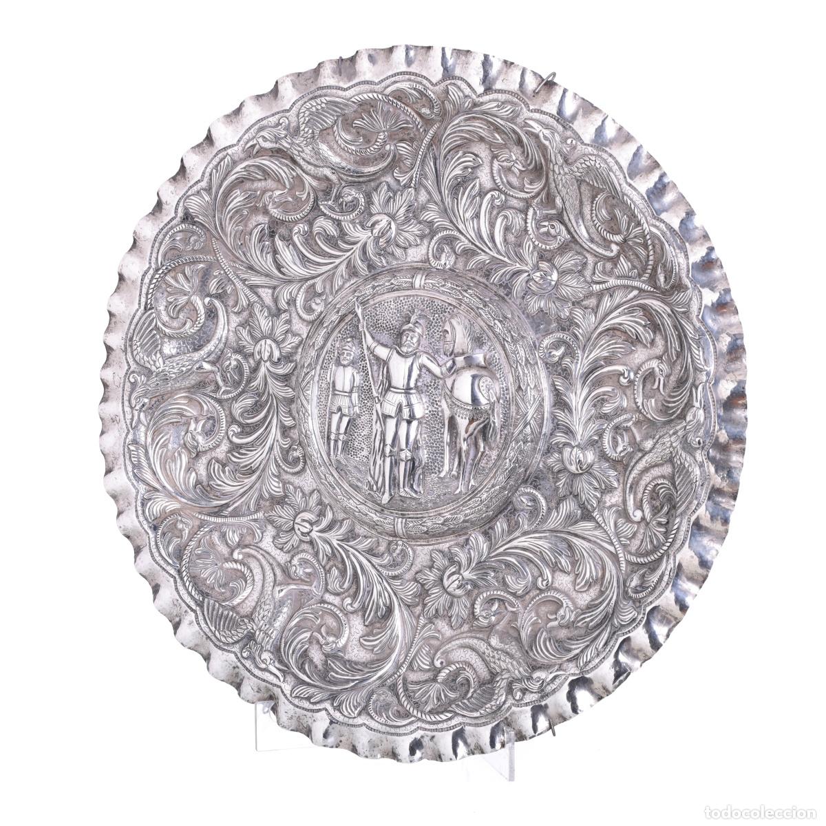 Antiquit&auml;ten: Plata - Bandeja grande de plata - Siglo XIX