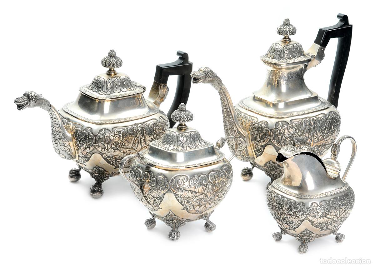 Antig&uuml;edades: Plata - Servicio de t&eacute; y caf&eacute; en plata - Lisbon Crown - Foto 1