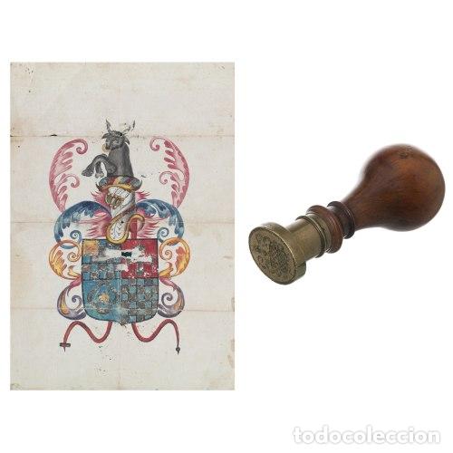 Antiquit&eacute;s: Dise&ntilde;o de sello y escudo de armas - siglo XVIII