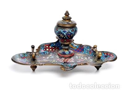 Antig&uuml;edades: tintero cloisonn&eacute; - Foto 1