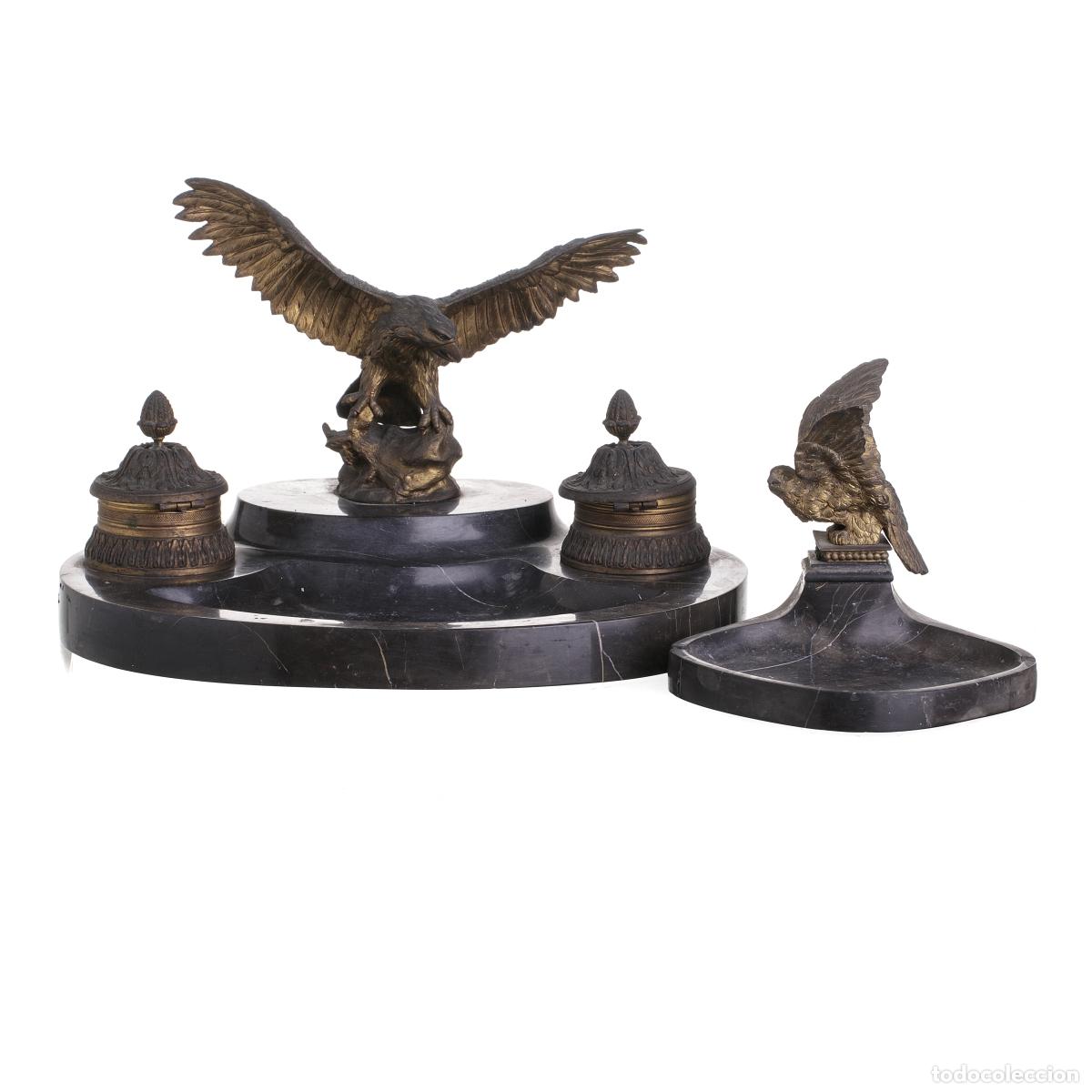 Antig&uuml;edades: Tintero y cenicero de mesa - siglo XIX - Foto 1