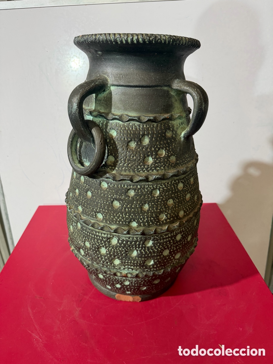 Antig&uuml;edades: Jarr&oacute;n Vintage Brutalista Cer&aacute;mica 48cm
