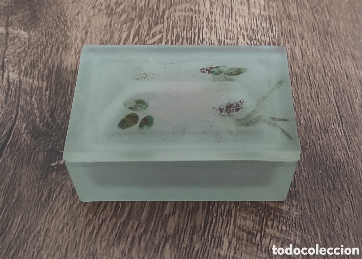 Antiquit&eacute;s: CAJA JOYERO DE VIDRIO ESMERILADO O TRANSL&Uacute;CIDO