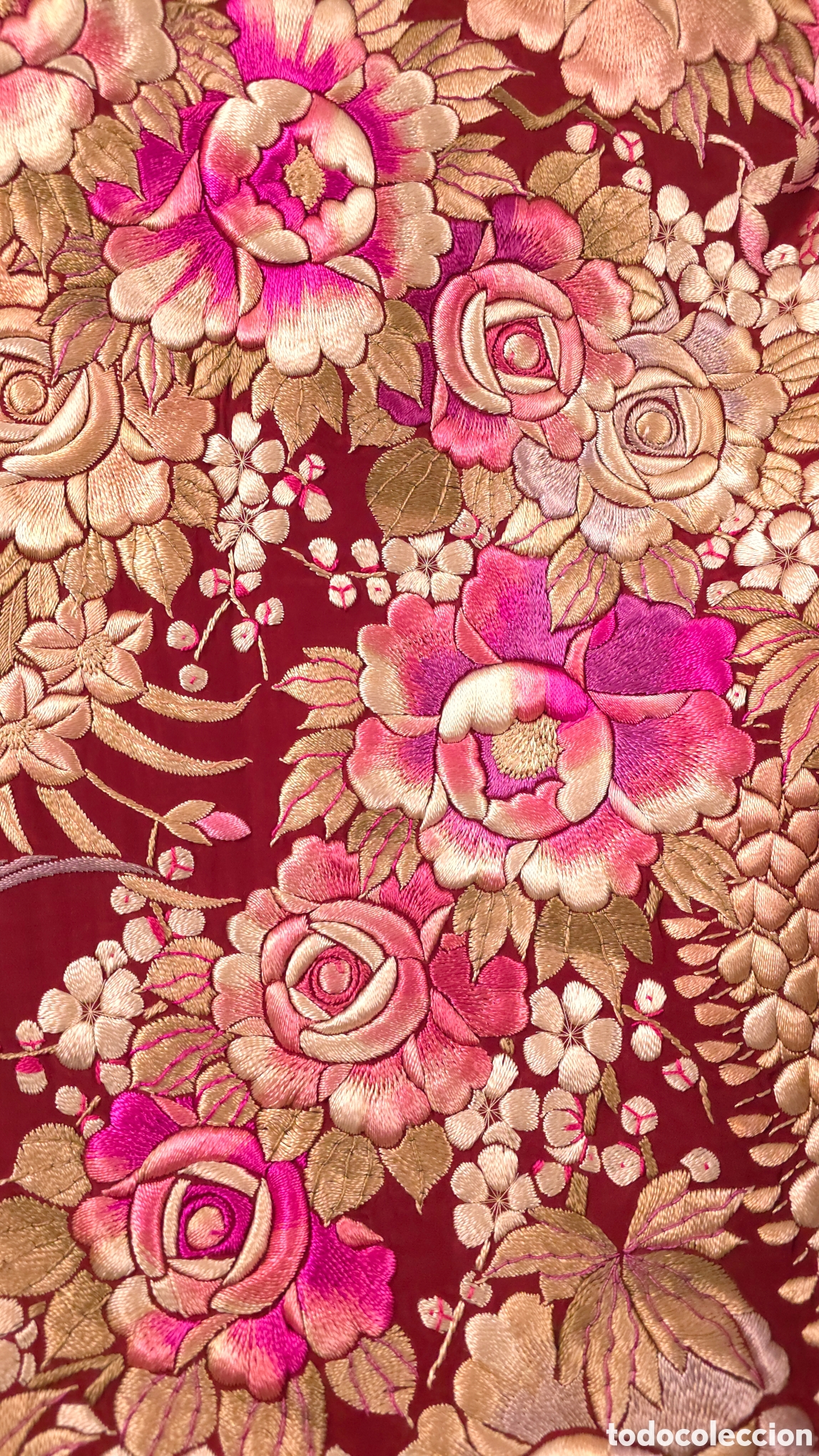 Antig&uuml;edades: Espectacular kimono seda bordado a mano - Foto 3