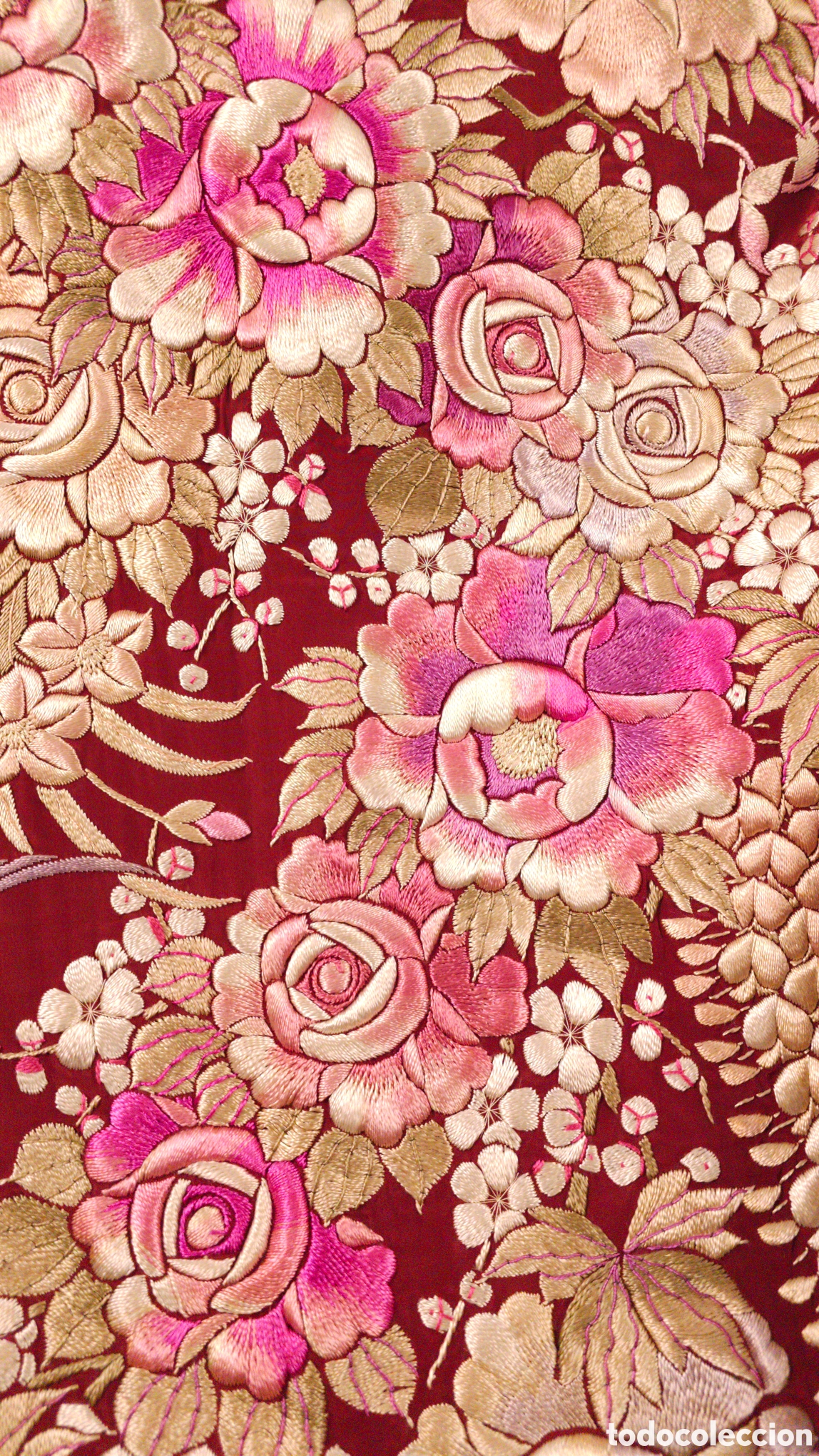 Antig&uuml;edades: Espectacular kimono seda bordado a mano - Foto 4