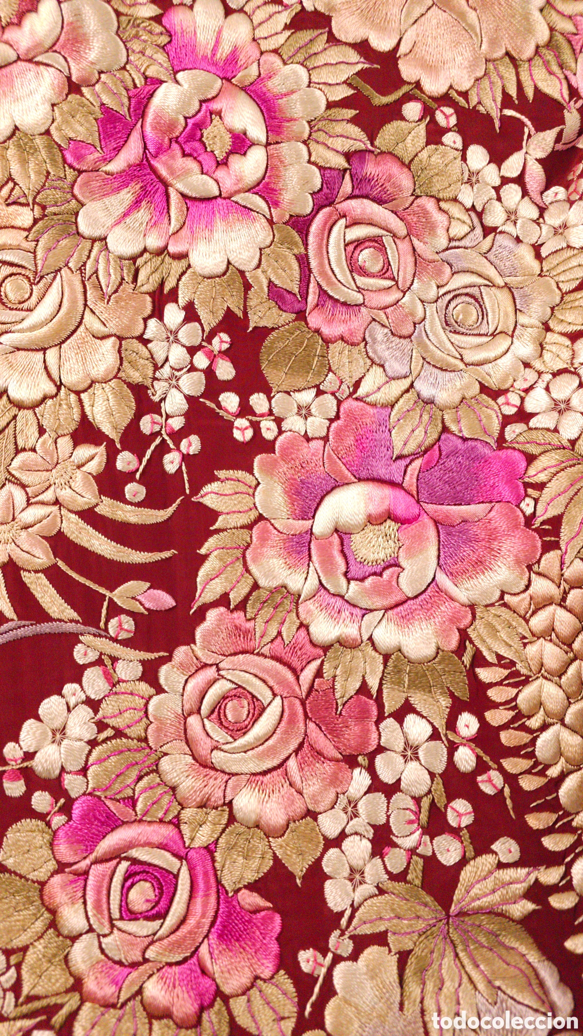 Antig&uuml;edades: Espectacular kimono seda bordado a mano - Foto 5