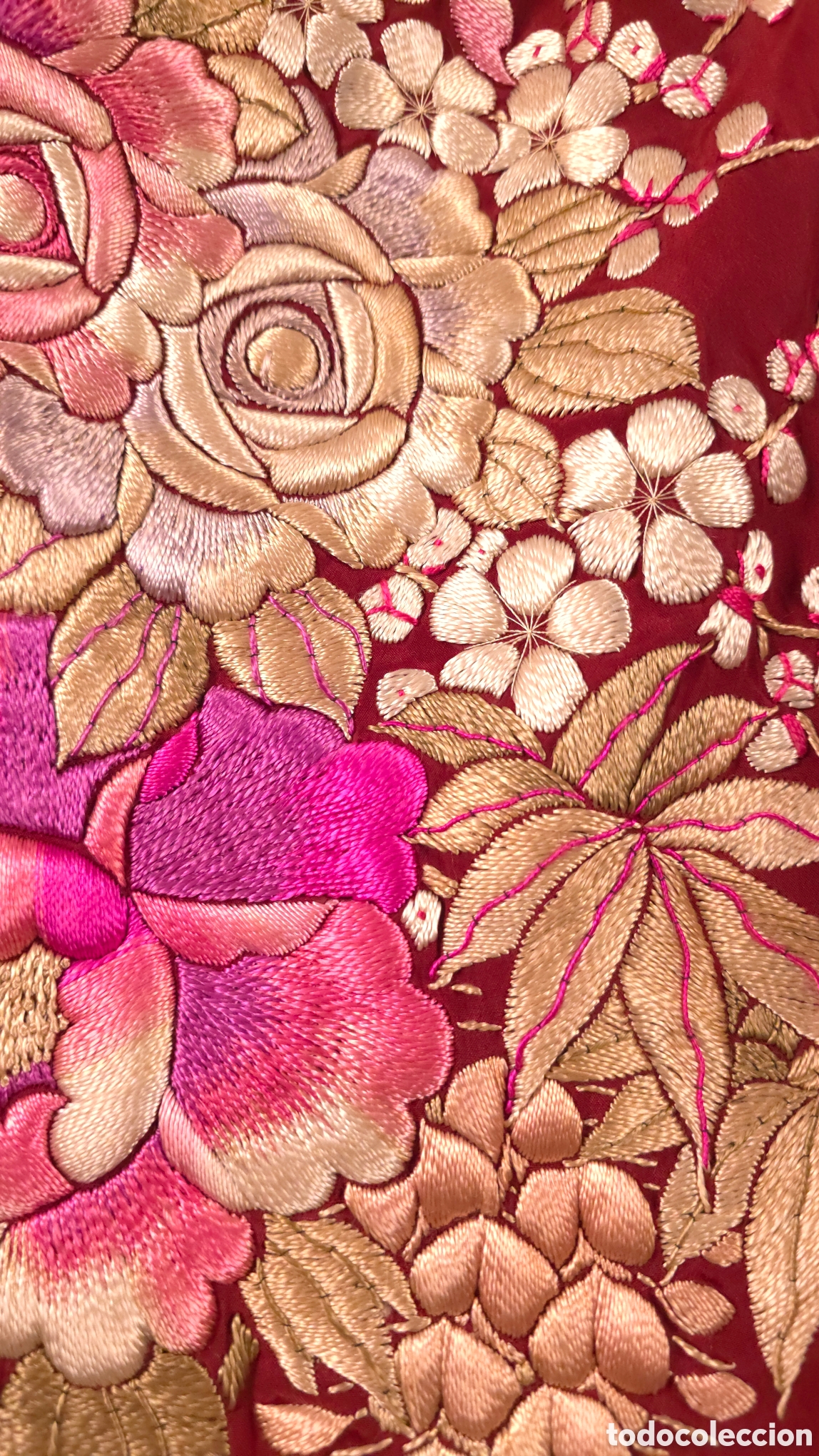 Antig&uuml;edades: Espectacular kimono seda bordado a mano - Foto 10