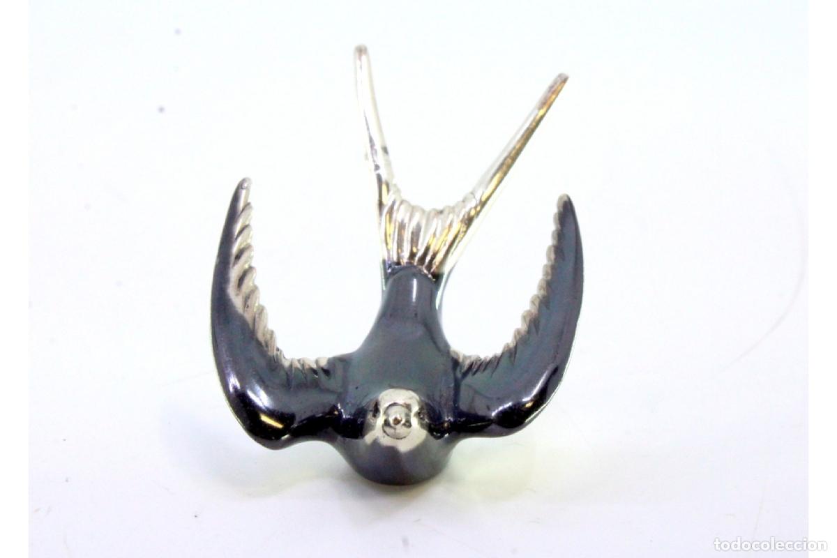 Antig&uuml;edades: Golondrina en plata niquelada - Foto 2