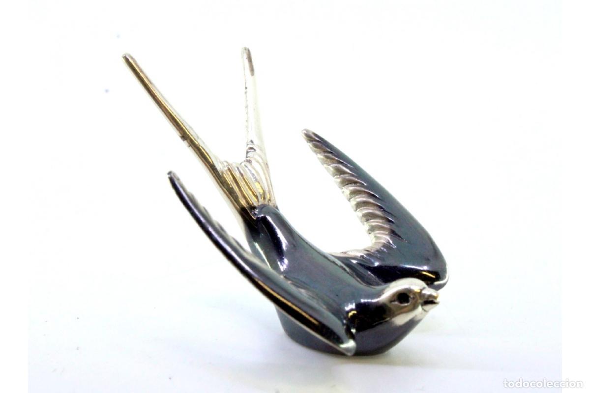 Antig&uuml;edades: Golondrina en plata niquelada - Foto 3