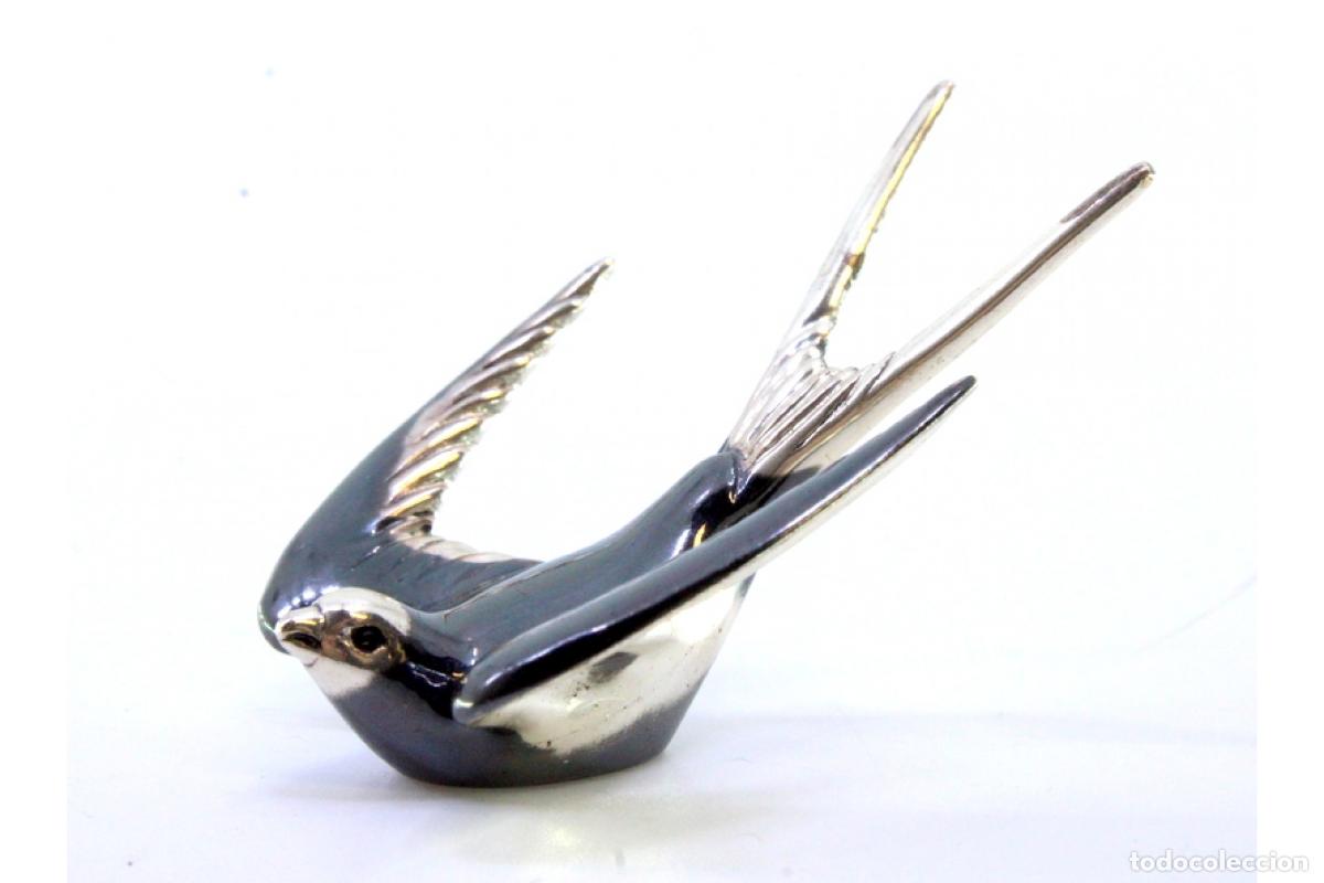 Antig&uuml;edades: Golondrina en plata niquelada - Foto 4