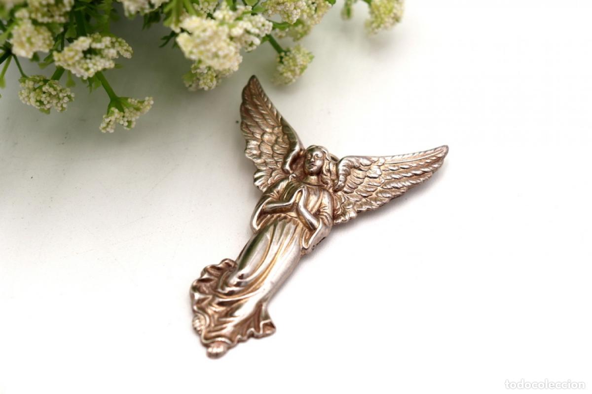 Antig&uuml;edades: &Aacute;ngel guardi&aacute;n en plata - Foto 3
