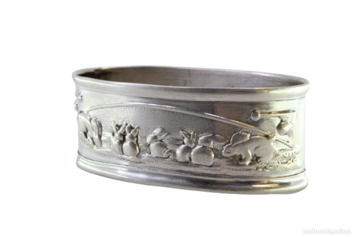 Antig&uuml;edades: Anillo para servilletas de plata - Foto 1