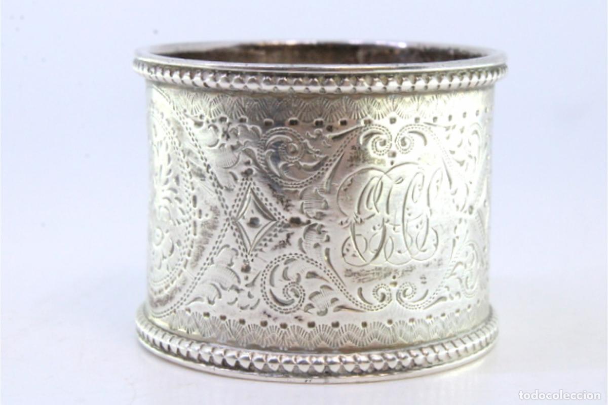 Antig&uuml;edades: Anillo para servilletas de plata - Foto 5