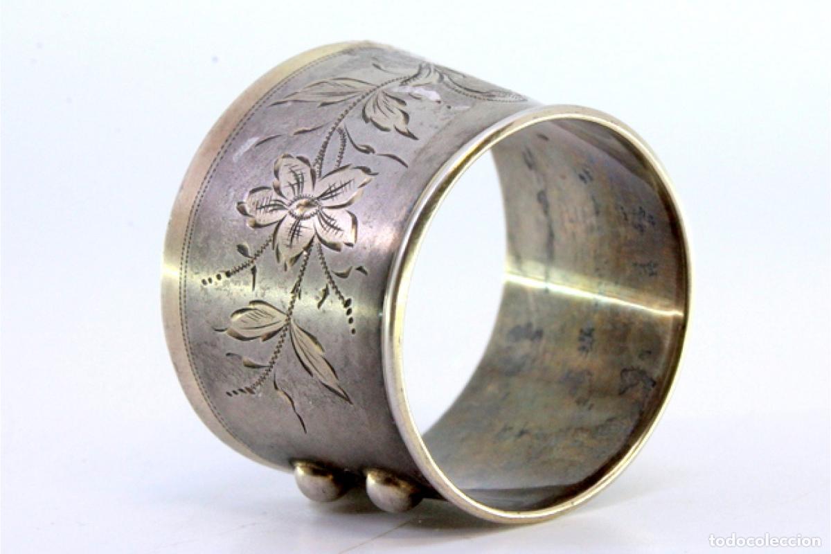 Antig&uuml;edades: Anillo para servilletas de plata - Foto 3