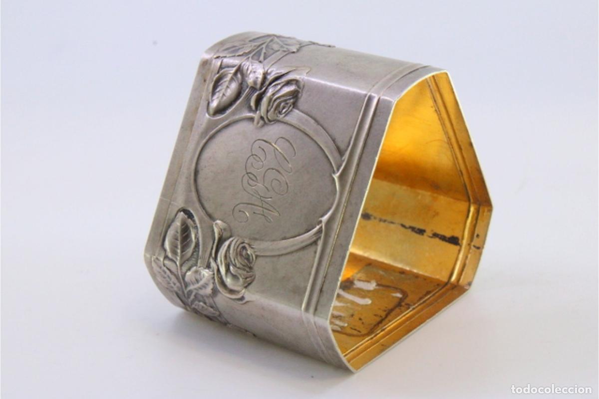 Antig&uuml;edades: Anillo para servilletas de plata - Foto 2